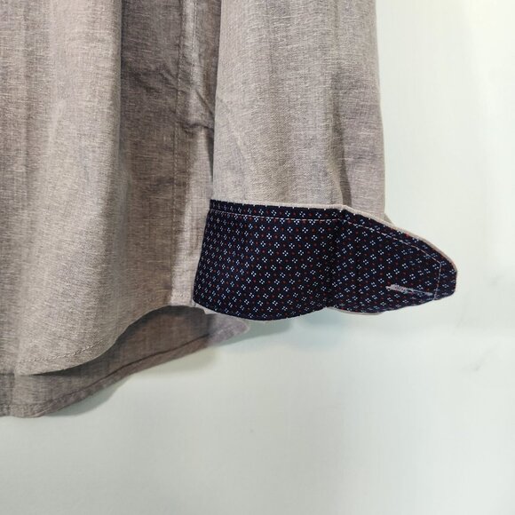 Craft + Flow Shirt Button Down Long Sleeve Gray Flip Cuffs Mens Large EUC - Picture 11 of 16